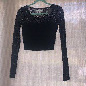 Abercrombie and Fitch lace sweetheart crop top